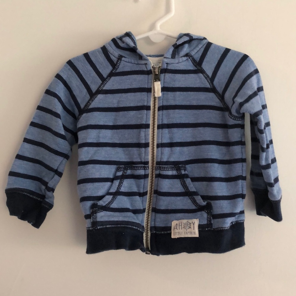 Striped Zip Up Hoodie